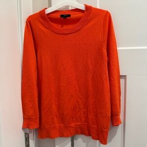 J. Crew Womens Merino Wool Cotton Blend Sweater Crew Neck Sz M Orange
